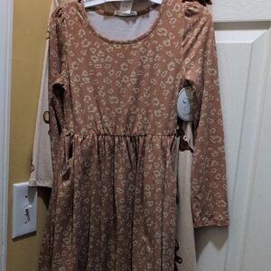 Stylish Brown Leopard Print Kids Dress 2 Of Them.